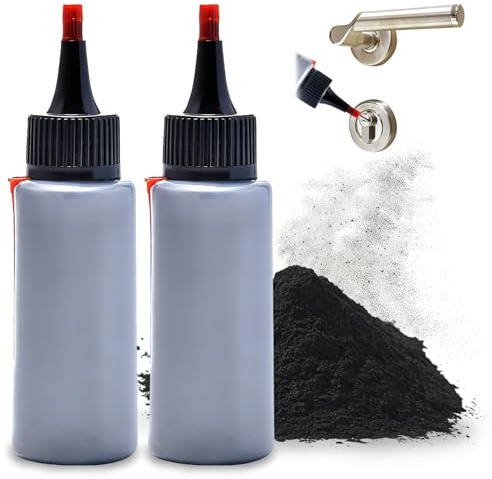 2 Stück Graphit Spray, Graphitpulver für Schlösser, Graphitspray, Graphitpulver von Türschlössern, Graphite Powder von Türschlössern, Fensterscharnieren, Graphitfett tür und Fensterschienen Usw (50ml)