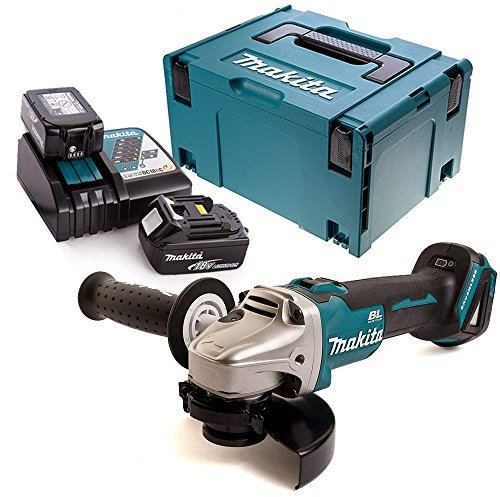 Makita DGA504Z 18V Angle Grinder with 2 x 5Ah Batteries, Charger, Case