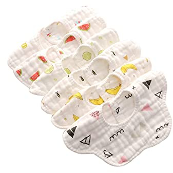 MERLINAE® Musselin-Lätzchen, Baby-Bandana-Sabber-Lätzchen, 360 Lätzchen für Jungen und Mädchen, Neugeborene zum Sabbern und Zahnen, 100% Bio-Baumwolle und super saugfähig, hypoallergen, Pullover,
