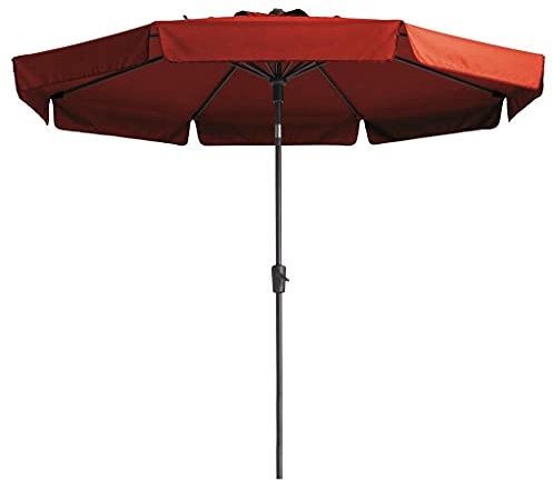 Madison Sonnenschirm Volant Knickbar Gartenschirm Ampelschirm Balkonschirm Marketschirm Strandschirm Sonnen Schirm Sonnenschutz 300 cm Ziegelrot