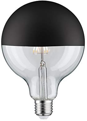 Paulmann 28679 LED Lampe Filament G125 6W Leuchtmittel Kopfspiegel Schwarz matt 2700K Warmweiß dimmbar E27