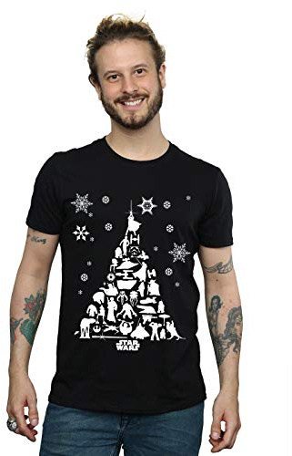 Star Wars Men's Christmas Tree T-Shirt Black XXXX-Large
