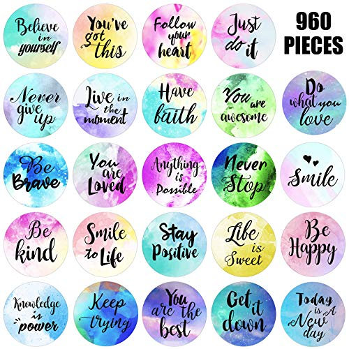 Outus 480 Pieces Inspiring Planner Stickers Inspirational Quote Encouraging Stickers Motivational Encouragement for Book Phone Car Bike Scrapbook