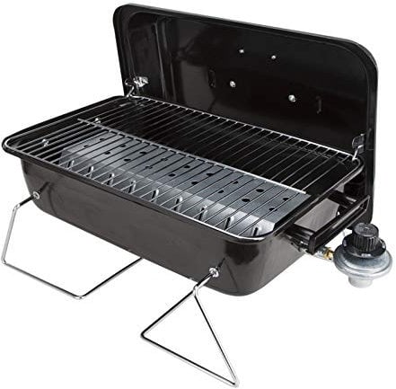 Duke Grills Omaha Go Anywhere Barbecue à gaz portable – Mini barbecue au propane pour camping, camping-car, hayon – Cuit 8 hamburgers à la fois – Acier longue durée de vie – Pieds pliables