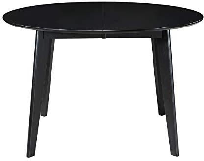 Miliboo Table à Manger Design Extensible Ronde Noire L120-150 cm Leena