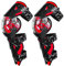 VOMI Ginocchiere Cross Uomo, Ginocchio Moto Adulti Ajustable Flessibili Protezione del Giunto Parastinchi Protettori per Ginocchia per MTB Enduro Motocross, Mountain Bike, ATV, Nero Rosso