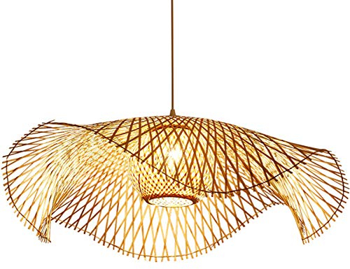 Retro Natürlichen Bambus Pendelleuchte Vintage Land Kronleuchter Handgewebte E27 Höhenverstellbare Hängelampe Esszimmer Villa Korridor Wohnzimmer Schlafzimmer Dekorative Beleuchtung Pendellampe Decke