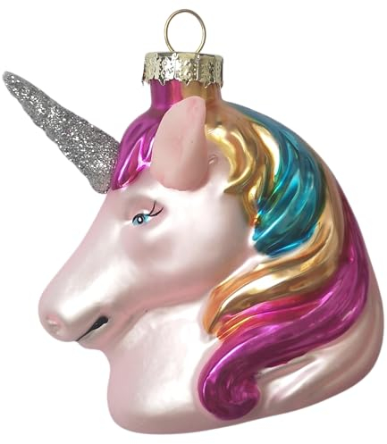 Einhorn Unicorn Pferd Weihnachtsbaumkugel Glas Christbaumschmuck Weihnachten -6