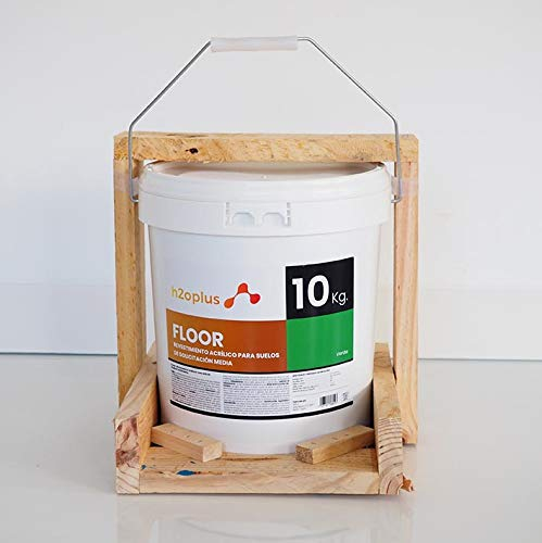 h2oplus Pintura para Suelos Exterior e Interior Floor Verde 10Kg · Pintura para Suelos Garaje, Hormigon, Asfalto o Baldosa · Producto NATURAL 100% en base Agua, SIN OLOR a Disolventes Químicos