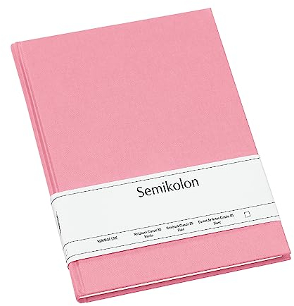 Semikolon 364709 Notizbuch Classic B5 blanko - 176 Seiten, cremeweißes Papier - Lesezeichen - flamingo pink