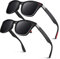 LINVO Lunettes de Soleil Homme Polarisées Vintage TR90 Mode Classiques Ultraléger Carrées 100% Protection UV400 Lunettes de Soleil