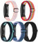 Verstellbares, elastisches Armband für Inspire 2 / Inspire / Inspire HR, elastisches weiches Nylon, sportlich, atmungsaktiv, Ersatzarmband für Damen und Herren, 5 Stück, Kein Edelstein