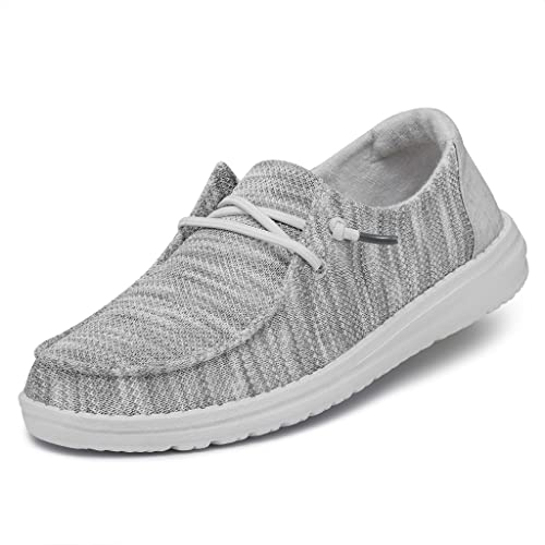 HEYDUDE Wendy Sox Damen - Slip on Flache Schuhe - Mokassin Stil, Glacier Grey, 37