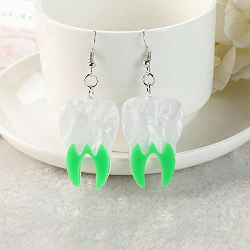 DAOMEI Paar Süße Zähne Ohrringe Flatback Multicolor Acryl Halloween Schmuck Für Frau Mädchen Geburtstag
