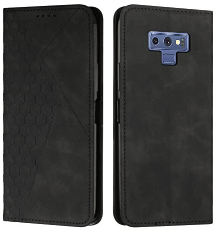 KOUYI Coque pour Samsung Galaxy Note 9, Premium Flip Housse Étui Protection Rabat Clapet Portefeuille Phone Cover Magnétique [Porte Cartes] Antichoc Béquille Cover (Noir)
