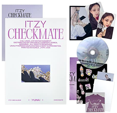 ITZY - [CHECKMATE](STANDARD EDITION - YUNA Ver.) Photobook + Photocard + CD-R + Mini Folding Poster + Lyric Paper + Sticker + Postcard Set + Special Card + Poster + 2 Badges + 4 Extra Photocards