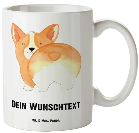 Mr. & Mrs. Panda Personalisierte XL Tasse Corgi Po - Personalisierte Geschenke, Riesige Tasse Mit Botschaft, Große Tasse Mit Aufdruck, Sprüche, Große