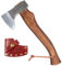 Ascia da campeggio da 33 cm con fodero, ascia forgiata a mano per tagliare il legno, spaccare e accendere, ascia per sopravvivenza all'aperto e giardino, manico in legno di noce americano