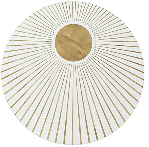 REINDERS Glasbild, Sonne, Schlafzimmer, Poster, Wanddeko, Glasbilder, Glas, Gold, Ø 70cm