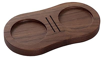 Guangcailun Kaffee Tamper Ständer aus Holz Presser Holder Clear Texture Base Distribution Lever Tool Mat Anti Rutsch Boden für Theke, Nussbaum