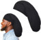 Dreadlock Cap for Long Hair - Unisex Wide Stretchable Sleeping Bonnet, Head Wraps, Hair Accessories for Men and Women With Dreads - Black
