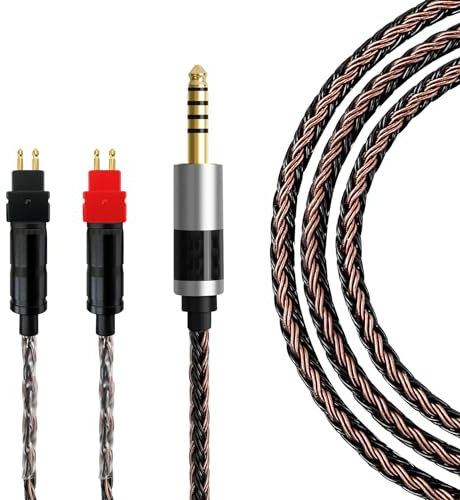 4.4mm Balanced Headphone Cable Gen 2 Compatible with Sennheiser HD600 Cable, HD 660S2, HD 660 S, HD 650, HD6XX, HD58X / 5N OCC Silver Plated Braided Cord for WM1A, WM1Z, NW-ZX505 Music Player - 4feet