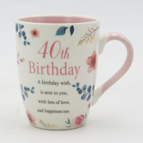 40th Birthday Mug Gifts for Women 40th Presents Quality Bone China Mug Cup Thoughtful Gift Forty Birthday Gifts for Women Fortieth