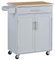 HOMCOM Desserte de Cuisine sur roulettes Chariot de Service Ilot de Cuisine avec tiroir de Placard et Porte-torchons - 83l x 45P x 91,5H cm Gris