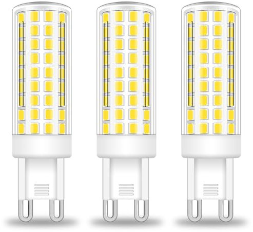 BROLSKUN G9 LED 9W Kaltweiss Ersatz 70W G9 Halogenlampe Steckbirnen Lampen Led 220V Enegiesparende Glühbirne LED Wandlampe, Leuchter, Stehlampe, 3er Set