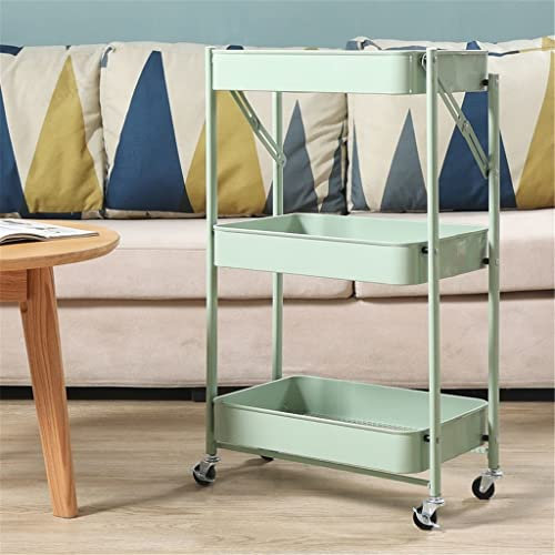 Wagen Faltbares Regal Boden Küche Mobile mit Rad Trolley Lagerung Auto Hand Push Lagerung Regal