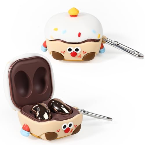 Samsung Galaxy Buds Case - Silicone Charging Cover with Carabiner for Wireless Earbuds (CandleCake)