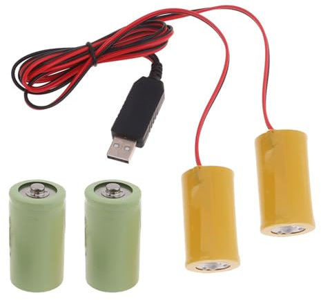 NOLOWY 2in1 D Battery Eliminators USB Power Supply Replace 3V LR20 D Batteries for Clock Toy Camera Christmas Strips Light