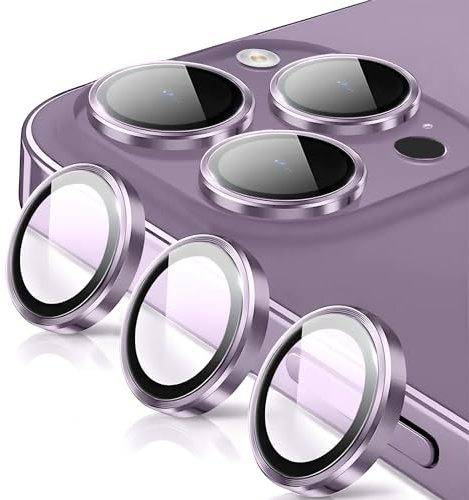 Oelrstfe Caméra Arrière Protection pour iPhone 13 Pro/13 Pro Max Verre Trempé,Protecteur Objectif Lentille,9H Dureté HD Définition Anti-Rayures Ultra Résistant D'objectif Lens Camera Protector,Violet
