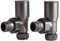 Milano Gunmetal Grey Angled Heated Towel Rail Radiator Valves