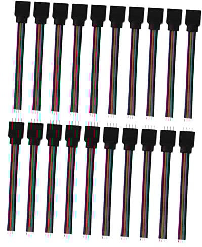 BESTOYARD 40pcs RGB Connector LED Connector LED Strip Adapter Strip Light Connector LED Srip Lighting LED Plug Adapter Lamp Wire Cable Connector Adapter for LED Strip Ribbon LED Abs Black