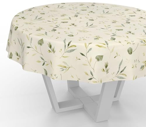 Wachstuchtischdecke Wachstischdecke Wachstuch Tischdecke abwaschbar Gartentischdecke Wasserabweisend Rund 120cm Schnittkante Canada Floral