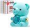 Mikasol Ours en Teddy Romantique Bleu Clair avec Rose Préservée – Une Expression Éternelle de l'amour – Rose dans Une Élégante Boîte Cadeau – Cadeau Parfait pour la Saint-Valentin, la Fête des Mères