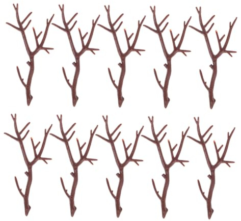 Lurrose 20stücke Mini-geweihzweige Für Weihnachtsdeko Partydekoration Und Bastelzweige Zum Selbermachen Mit Schneemann-bastelset Und Künstlichen Geweihzweigen Als Miniatur-weihnachtsdekora