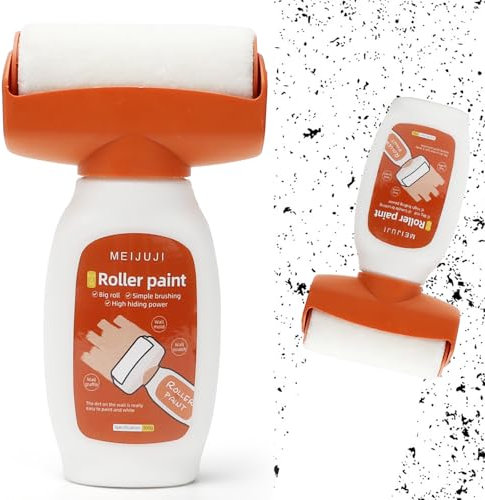 MIUUIPI Wandfarbe Ausbessern Weiß, Wandreparatur RollbüRste, 500g Wandfarbe Roller mit Wandreparaturpast, Ausbesserungsfarbe Wand Ausbessern Roller für Wandkratzer Graffiti Flecken Risse Beschädigte