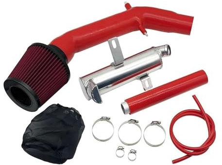 Tubo Flessibile Aspirazione Auto Per Abarth 500 595 695 Con Alluminio Ridurre Tergicristallo Serbatoio Filtro Aria Silicone Aspirazione Modificato Kit(Rosso)