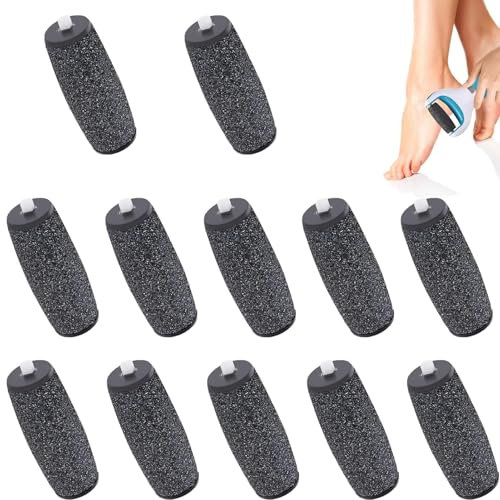 12 Pcs Rapeuse Pieds Électrique Rouleaux De Remplacement,Extra Rugueux Rouleau Pied,Compatible Avec Scholl Velvet Smooth, Recharge De Tête De Rouleau Pour Pedicure Pied Electrique
