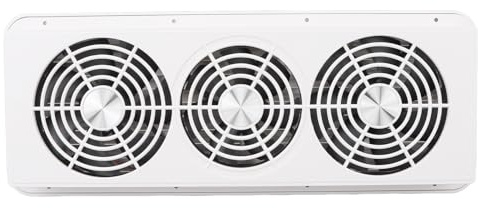 RV Réfrigérateur Ventilateur 12V Calme Trois Ventilateurs Ventilateur Latéral avec Filet de Protection pour Camping-car Camping-car Yacht Bateau