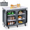 COSTWAY Meuble Camping Pliable, 6 Compartiments et 3 Etagères Cadre en Aluminium avec Sac à Fermeture Cuisine de Camping pour Barbecue, Les Pique-Niques 96x49x80 cm (Gris)