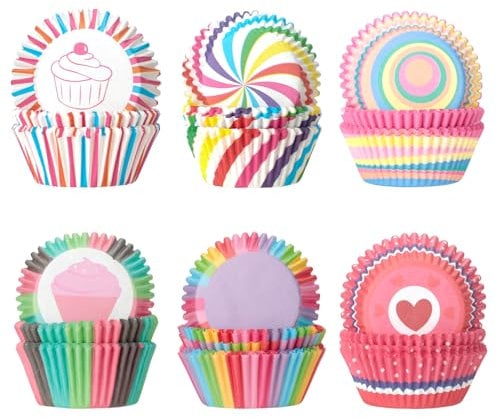 AiQInu Muffinförmchen Papier- 300 Stück Muffins Backförmchen, Hitzebeständig, Ideal für Cupcakes und Muffins, für Deko Cupcake Hochzeit, Party, Geburtstag, Feier