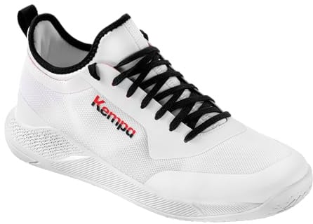 Kempa Jungen Kourtfly Jr Handball-Schuhe, Weiß Rot Schwarz, 38 EU