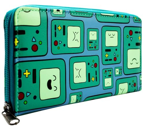 PocketGear Zeit Für EIN Abenteuer BMO Konsole Ausdrücke Portemonnaie Clutch Münzfach & Kartenhalter, Grün