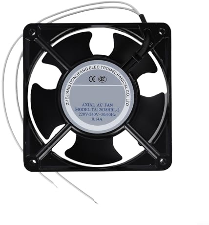 YobiLife Ventilateur axial pour cassette de cheminée, haute température, pales métalliques, silencieux et interchangeable, noir, 120 x 120 x 38 mm