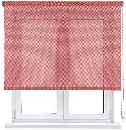 VIEWTEX Seitenzugrollo Screen 10% Öffnungsgrad Silber und Rot 135 x 250 cm 5 Jahre Garantie