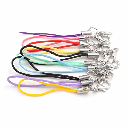 Vintageparts FACHHANDEL FÜR SCHMUCKZUBEHÖR 10 Handyanhänger im Farbmix mit Karabiner