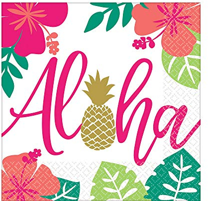 Aloha Lot de 16 serviettes de table 33 cm